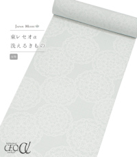 【反物】東レ セオα JAPAN MODE 小紋（レース更紗：グレー） 0019-00201-C-T